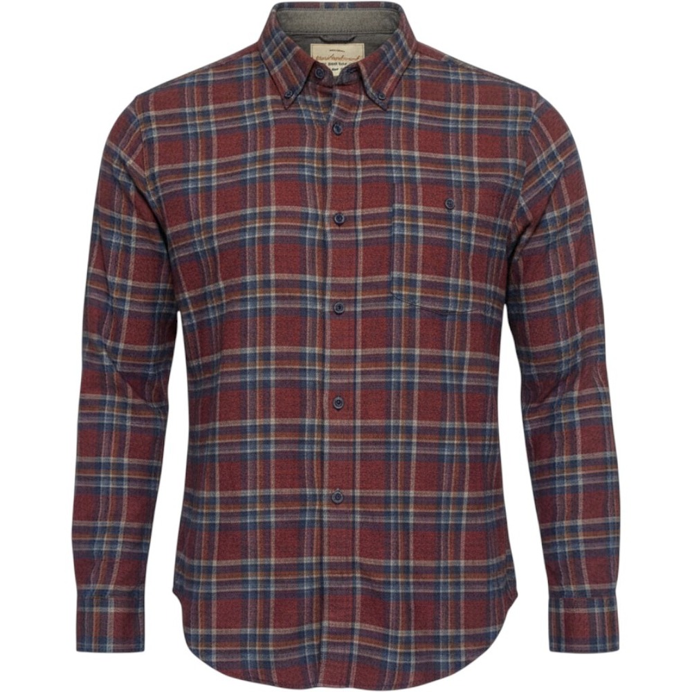 Weatherproof Vintage Flannel Shirt Mens Medium Burgundy Plaid Button Down Soft